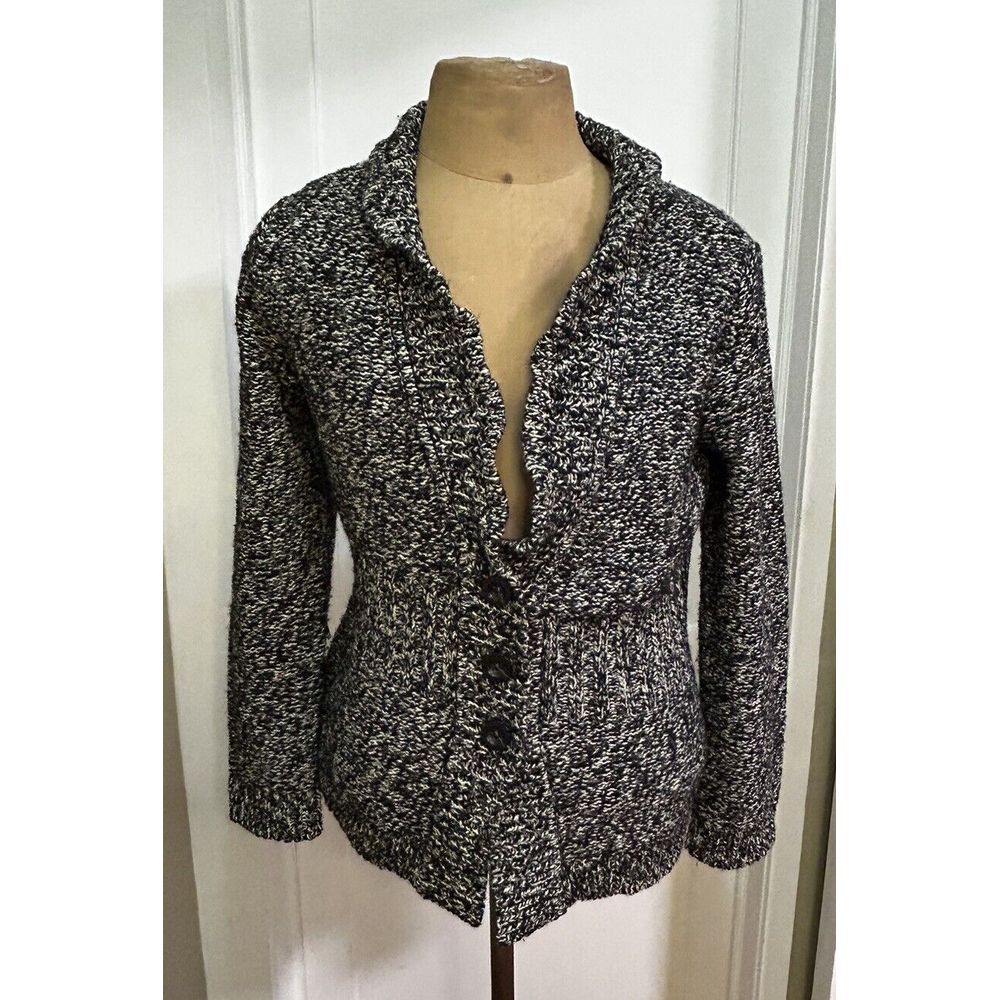 Pendleton Ruffle‎ Collar Wool Blend Cardigan Petite XL